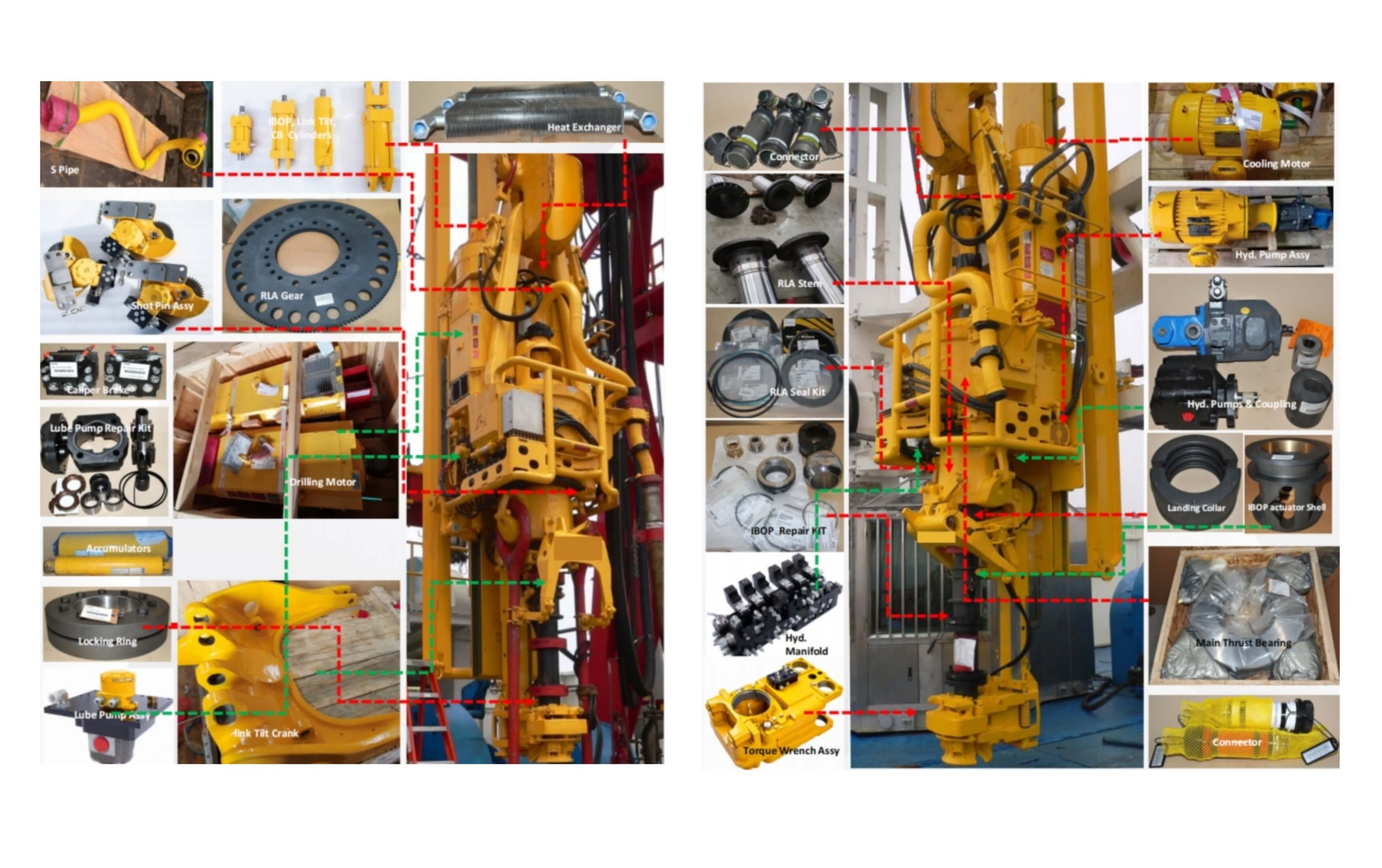 Lista de piezas de transmisión superior NOV Varco 4S